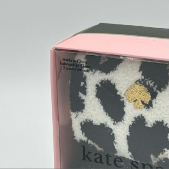 Kate Spade Animal print and black crew socks 2 pack - Picture 3 of 3